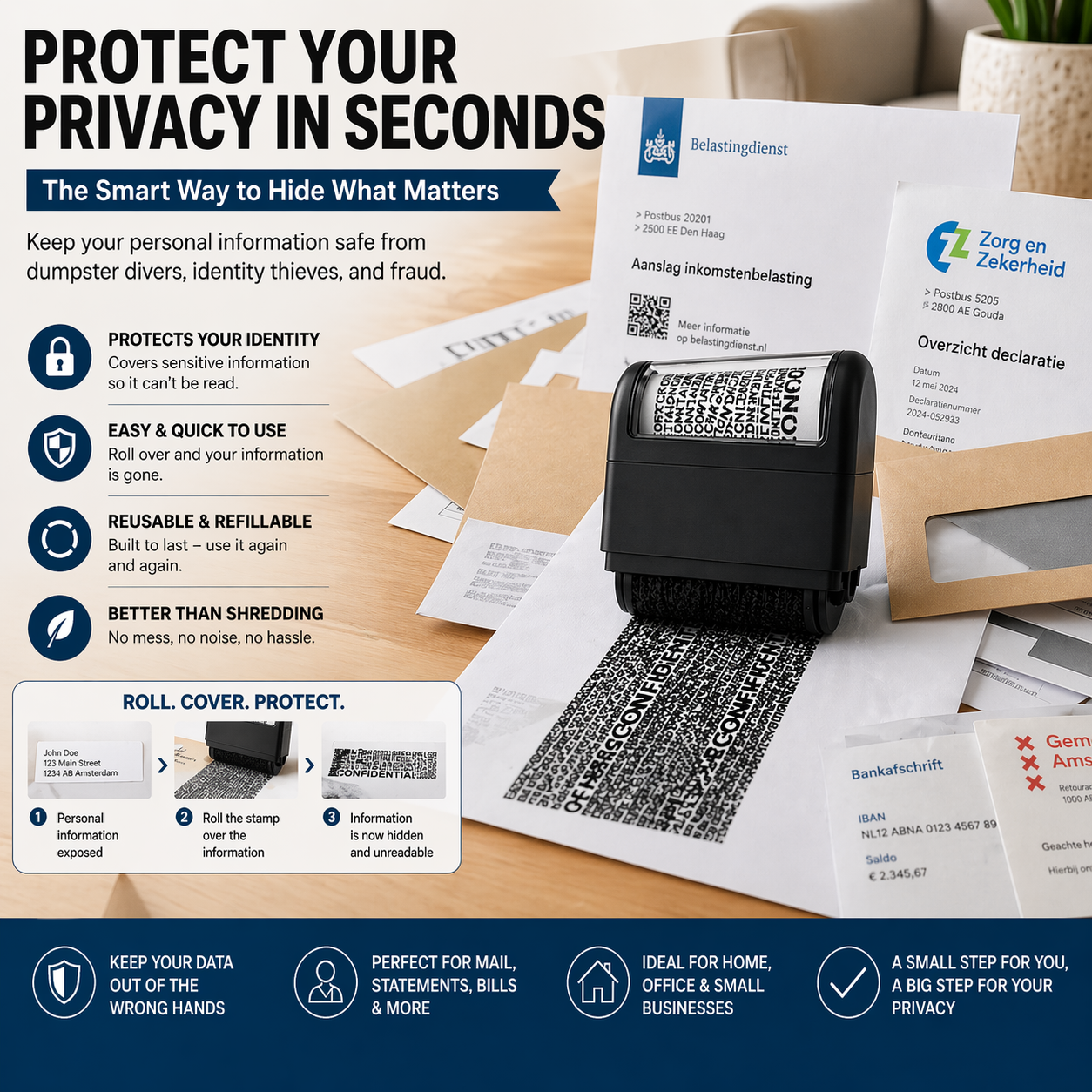 Privacy Protection Roller Stamp
