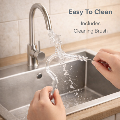 Anti-Wrinkle Glass Straw – Reusable S-Shaped Drinking Straw